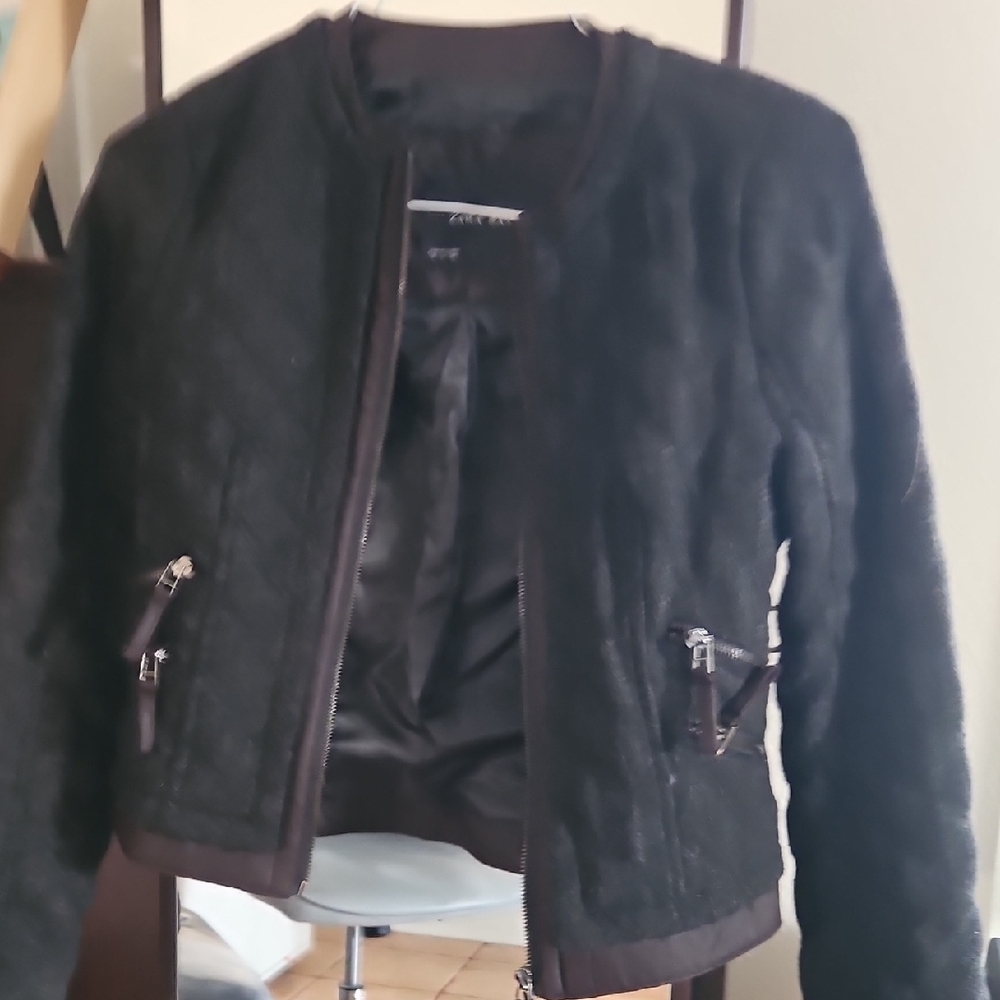 Zara Black Teddy Jacket